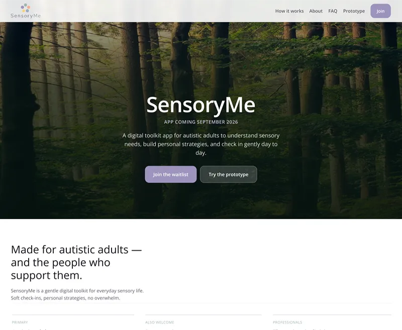 SensoryMe website image.