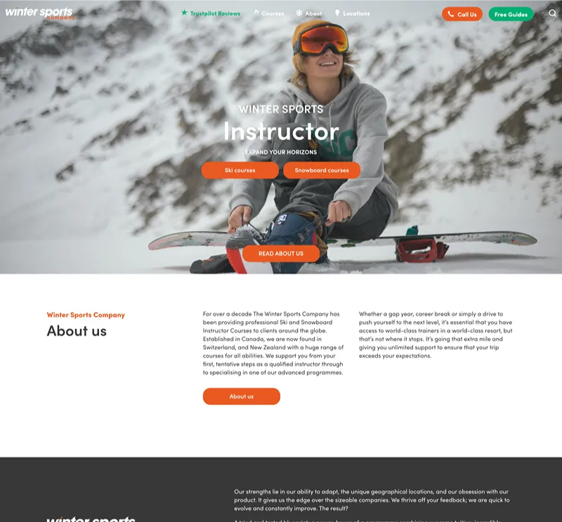WinterSports Company website image.